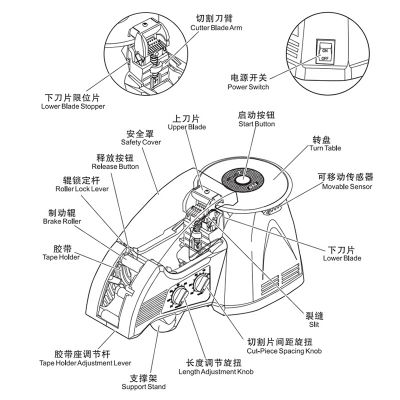 NIC圆盘胶纸机ZCUT-10 氟龙胶带切割机 全自动胶纸切割器