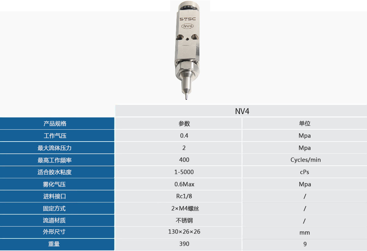 深微智控SWSC 高精密型雾化喷雾阀不锈钢分体式气动点胶阀VBK-NV4