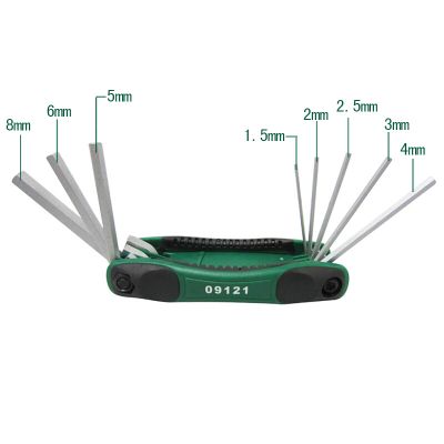 8件套折叠公制内六角1.5-8MM_09121_世达/SATA