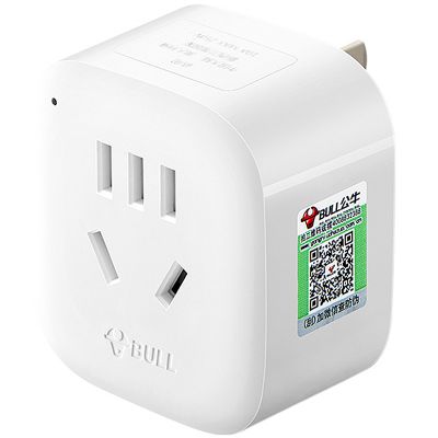 公牛插座_新GN-L01(S)国标转换器(吸)一转二10A250V_公牛/BULL