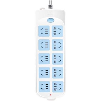 排插_新国标GN-605/3米/2500W/10A/十孔位/总控开关/750℃高温阻燃/儿童保护门/线芯加粗33%/大间距孔位_公牛/BULL