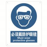 强制类安全标识_35202/必须戴防护眼镜/铝板_安赛瑞/SAFEWARE