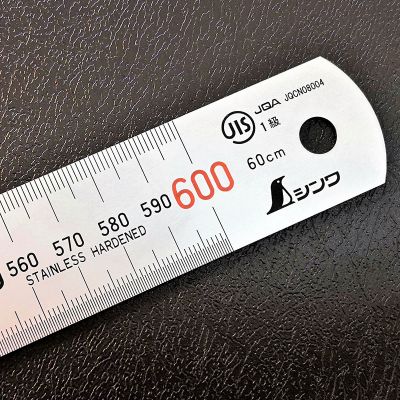 SHINWA亲和 不锈钢直尺 亚光钢直尺 15cm30cm60cm工业级钢尺 21573